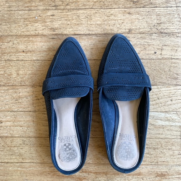 Vince Camuto blue suede pointed toe mules women’s size 7 - Picture 1 of 4